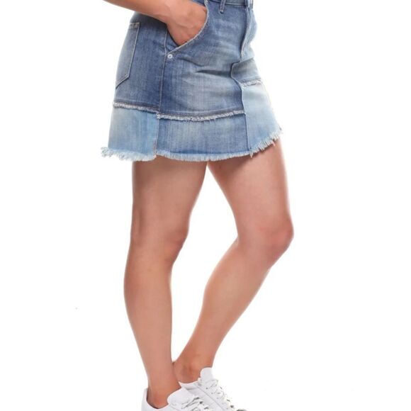 True Religion Patchwork Denim Mini Skirt Size Small - Picture 4 of 13